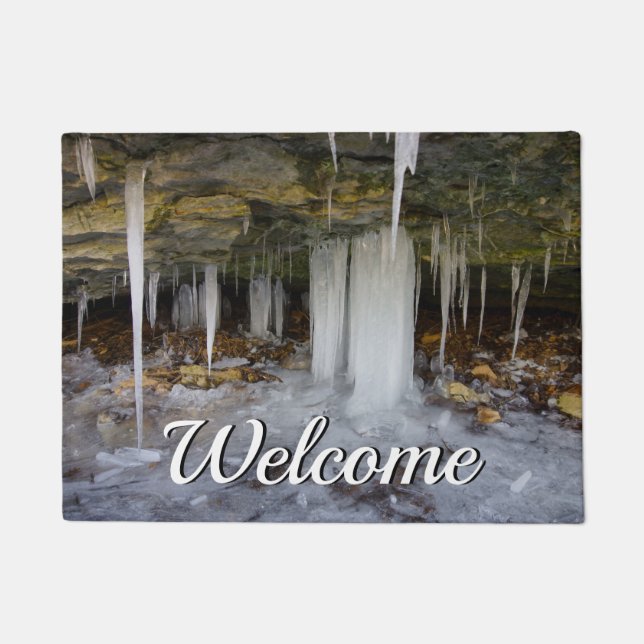 Felpudo Doormat de bienvenida de cueva congelada (Anverso)