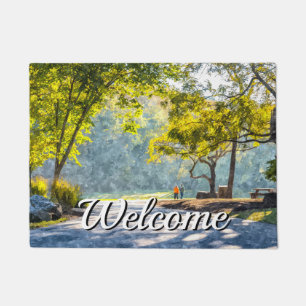 Felpudo Doormat de bienvenida de Dogwood Stroll Painterly