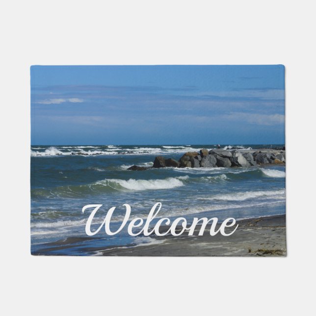 Felpudo Doormat de bienvenida de Folly Beach Atlantic (Anverso)