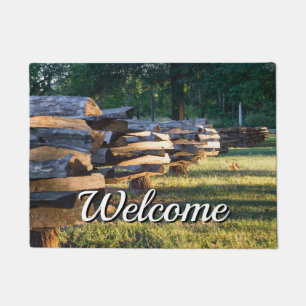 Felpudo Doormat de bienvenida de la cerca ferroviaria divi