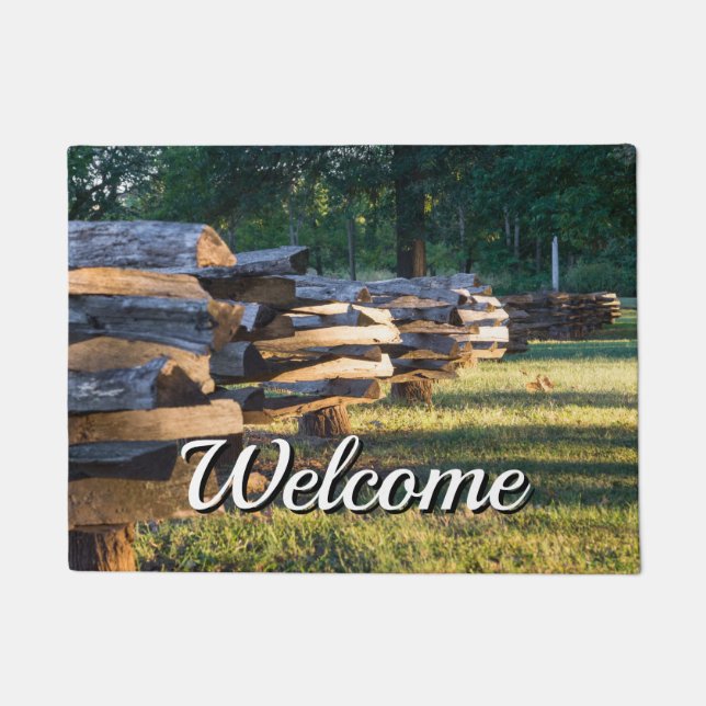 Felpudo Doormat de bienvenida de la cerca ferroviaria divi (Anverso)