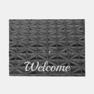 Felpudo Doormat de bienvenida de la escala de grises del p