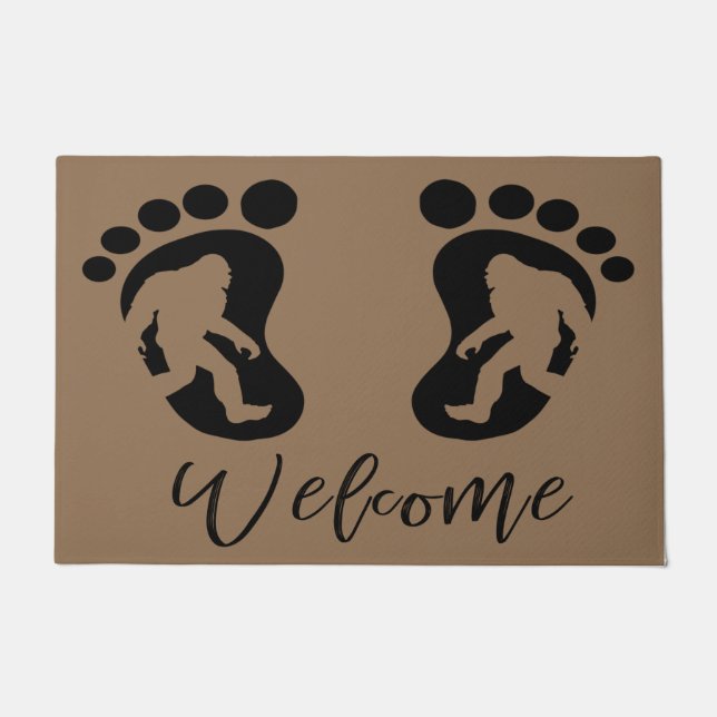 Felpudo Doormat de Bienvenida de los Pie Grande | Decoraci (Anverso)