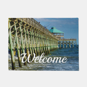 Felpudo Doormat de bienvenida de pesca de muelle