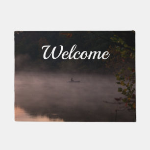 Felpudo Doormat de bienvenida de pesca de niebla temprana
