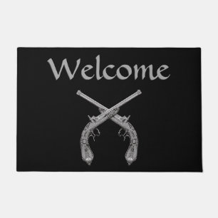 Felpudo Doormat De Bienvenida De Pistol Cruzado