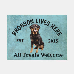 Felpudo Doormat de bienvenida de Rottweiler Personalized D