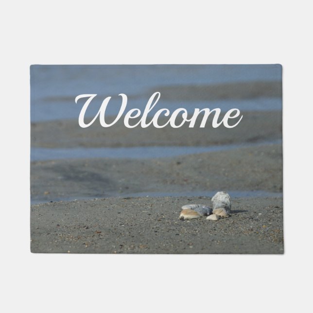 Felpudo Doormat de bienvenida de Seashell Pile (Anverso)