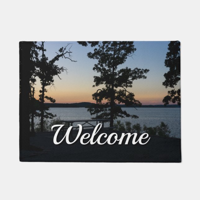 Felpudo Doormat de bienvenida de Table Rock Sunset (Anverso)