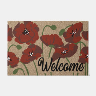 Felpudo Doormat de bienvenida floral, Doormat de flores co