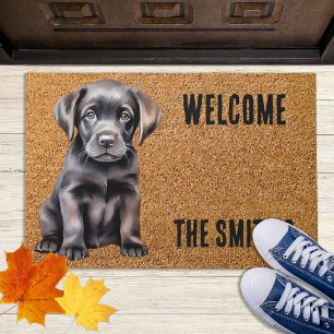 Felpudo Doormat de bienvenida - Labrador negro