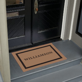 Felpudo Doormat de bienvenida negro enmarcado personalizad