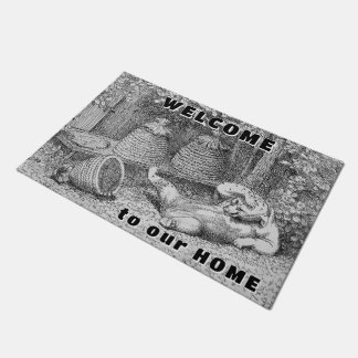 Felpudo Doormat de bienvenida para oso y abeja