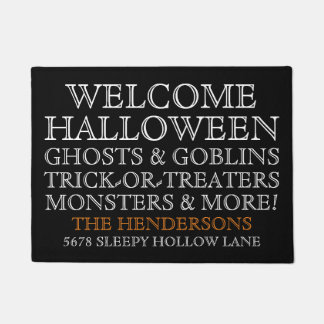Felpudo Doormat de bienvenida personalizada para Halloween