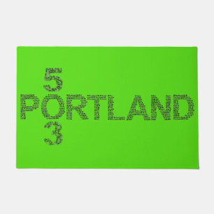 Felpudo Doormat de bienvenida Portland Oregon 503 de Tell3