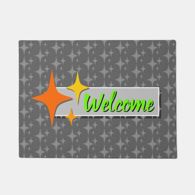 Felpudo Doormat de bienvenida retro (Anverso)