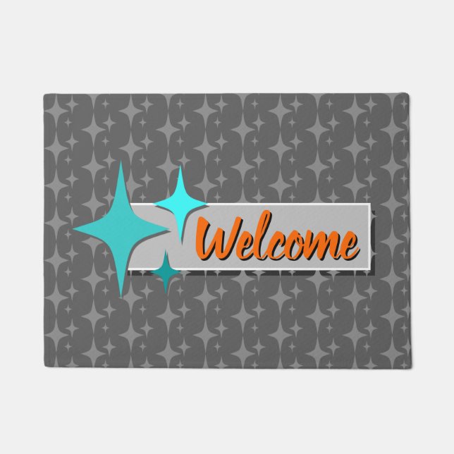 Felpudo Doormat de bienvenida retro (Anverso)