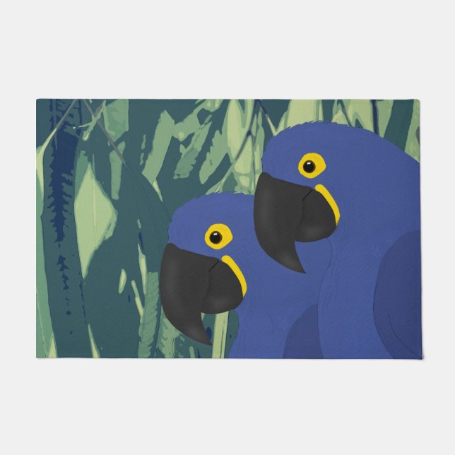 Felpudo Doormat de Blue Parrots (Anverso)