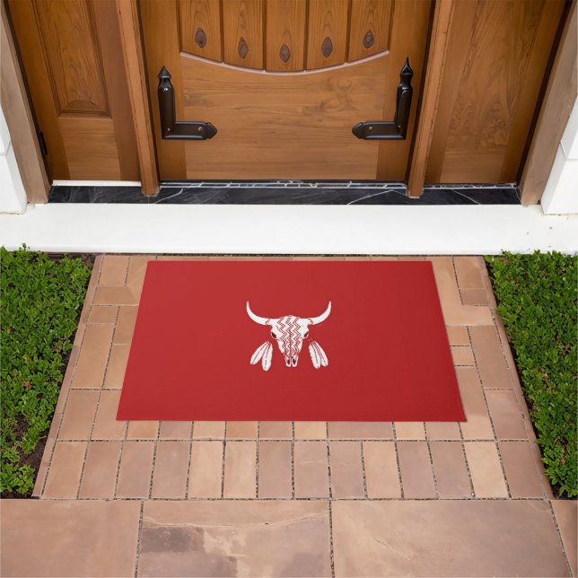 Felpudo Doormat de Búfalo Fantasma Rojo (Exterior)
