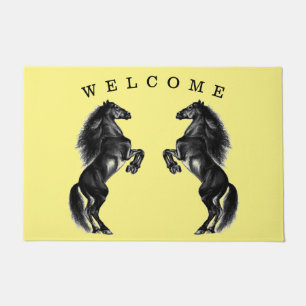 Felpudo Doormat de caballo salvaje negro - Elegir color