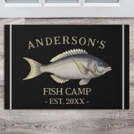 Felpudo Doormat de cabaña de pesca personalizada en Rústic