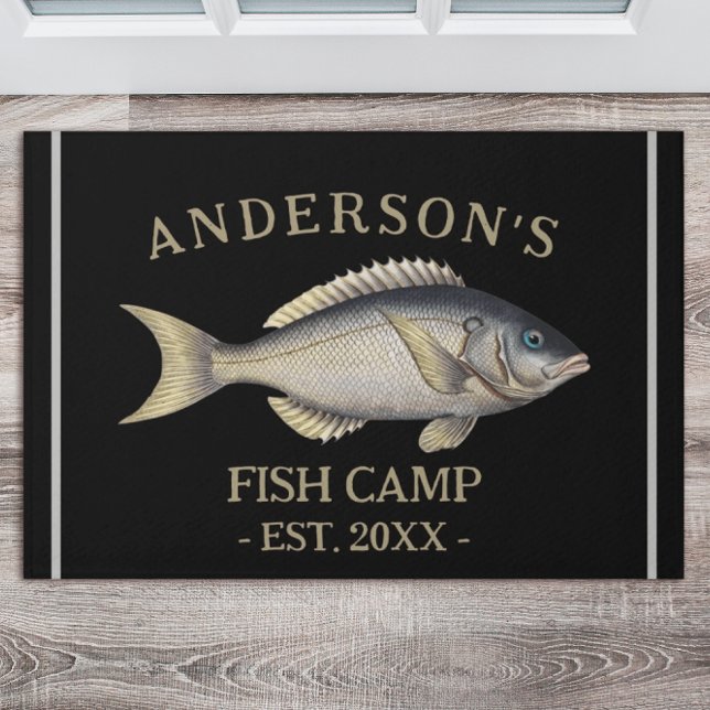 Felpudo Doormat de cabaña de pesca personalizada en Rústic (Subido por el creador)