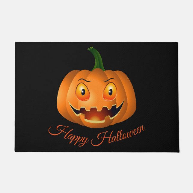 Felpudo Doormat de calabaza de Halloween (Anverso)