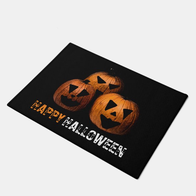 Felpudo Doormat de calabaza de Halloween (Angular)