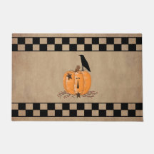 Doormat de calabaza primitiva del país