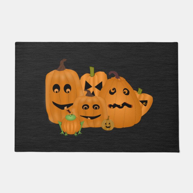Felpudo Doormat de calabazas talladas (Anverso)