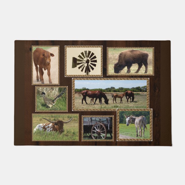 Felpudo Doormat de Country Collage (Anverso)