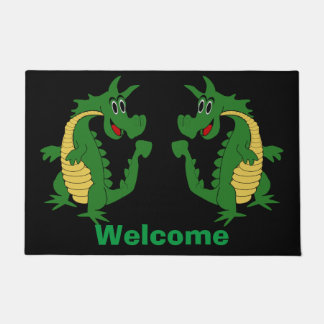 Felpudo Doormat de diseño de dragón verde
