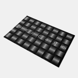 Felpudo Doormat de diseño de Entramado de Plata - Bienveni
