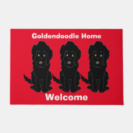 Felpudo Doormat de diseño de perro dorado negro