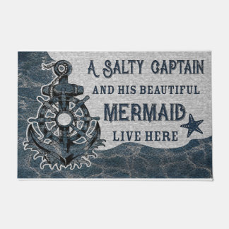 Felpudo Doormat de diseño del mar azul, cosecha de verano