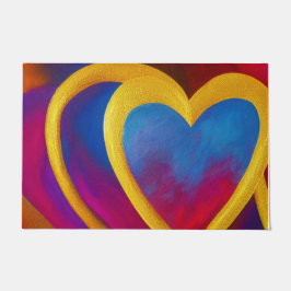 Felpudo Doormat de doble corazón