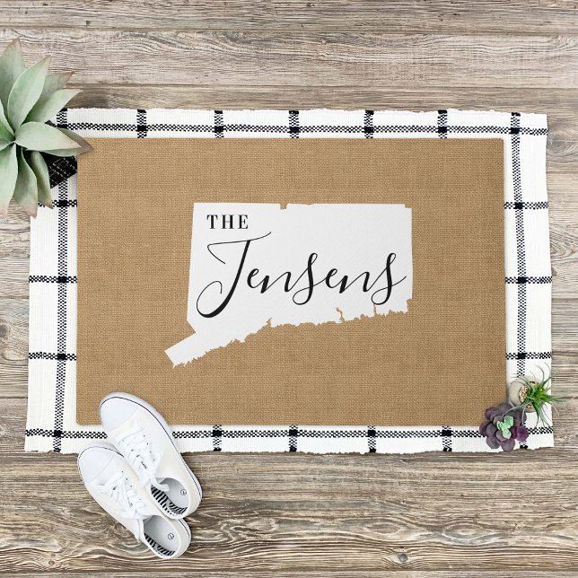 Felpudo Doormat de estado monograma de la familia Connecti (Subido por el creador)