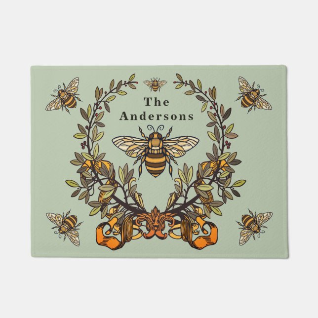 Felpudo Doormat de Fancy Bee personalizado (Anverso)