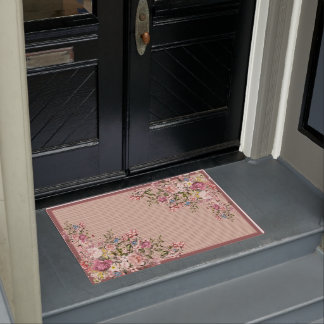 Felpudo Doormat de flores coloridas,Mat de porche delanter