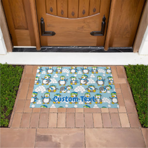 Felpudo Doormat de fondo de pequeños pingüinos
