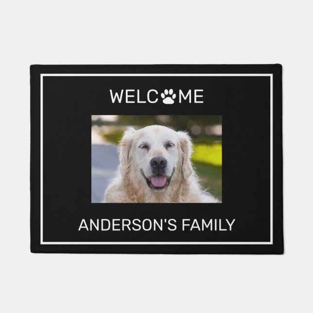 Felpudo Doormat de foto de perro personalizar (Anverso)