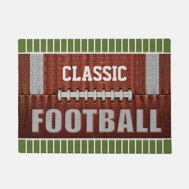 Felpudo Doormat de fútbol clásico personalizado (Anverso)