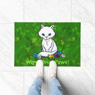Felpudo Doormat de gato con ayuda de jardín