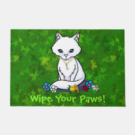 Felpudo Doormat de gato con ayuda de jardín