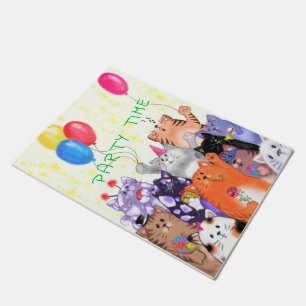 Felpudo Doormat de gato de cumpleaños