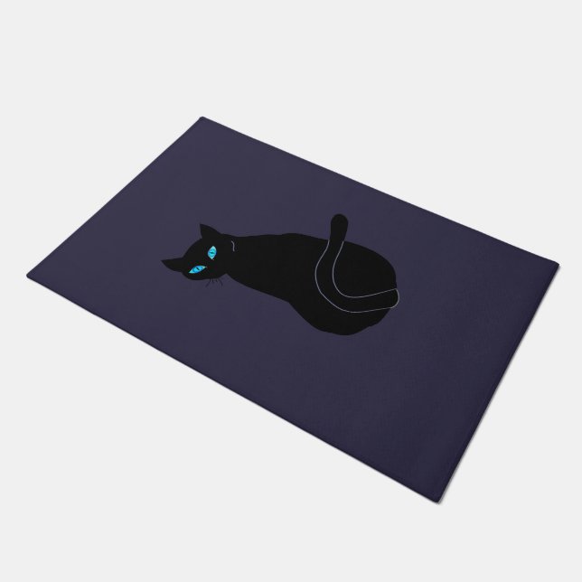 Felpudo Doormat de gato negro (Angular)