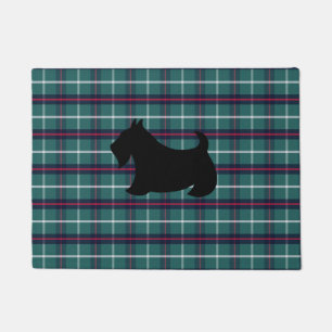 Felpudo Doormat de Green Plaid Scottish Terrier