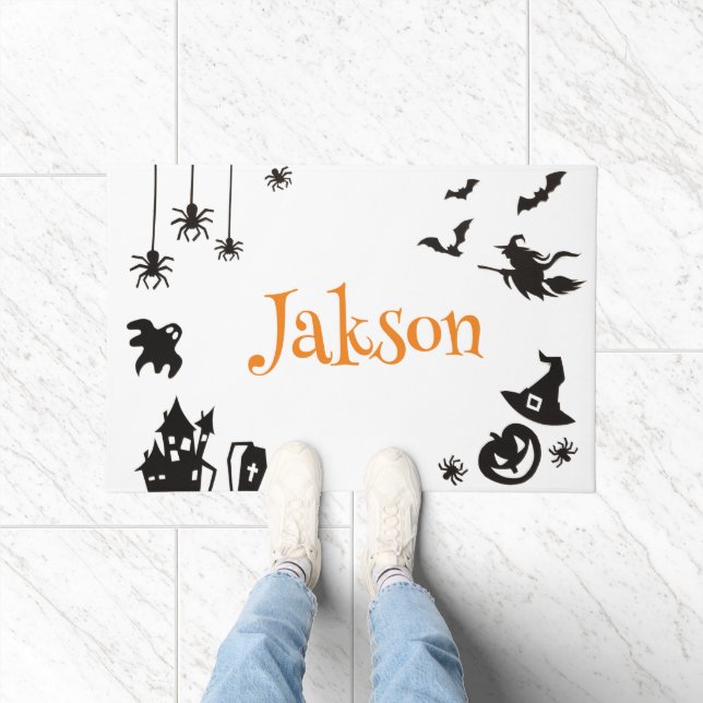 Felpudo Doormat de Halloween personalizado - Nombre person (Interior)