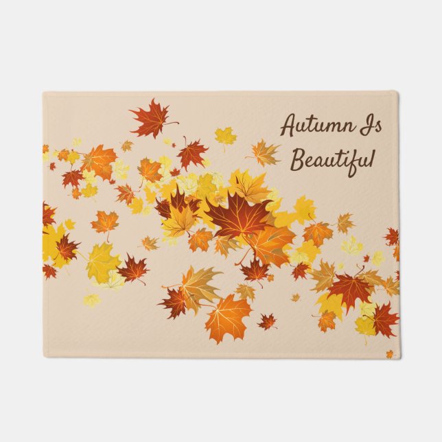 Felpudo Doormat de hojas de otoño (Anverso)