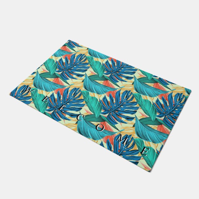 Felpudo Doormat de hojas tropicales (Angular)